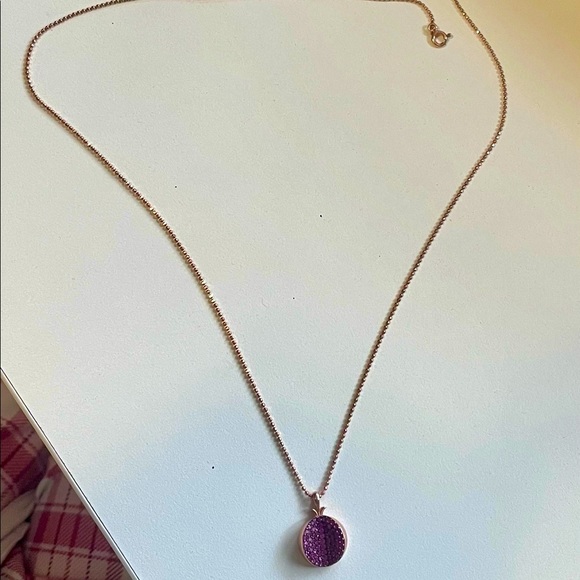 Genuine silver 925 pendants necklace with amethyst stone - Picture 2 of 3